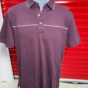 Banana Republic Plum Polo with White Piping